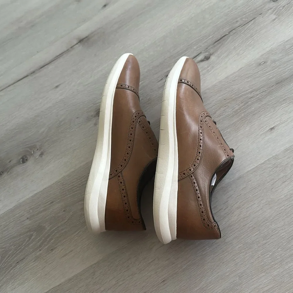 Johnston & Murphy Hennings Cap‎ Toe Oxfords Tan 11.5 NWT WITHOUT BOX